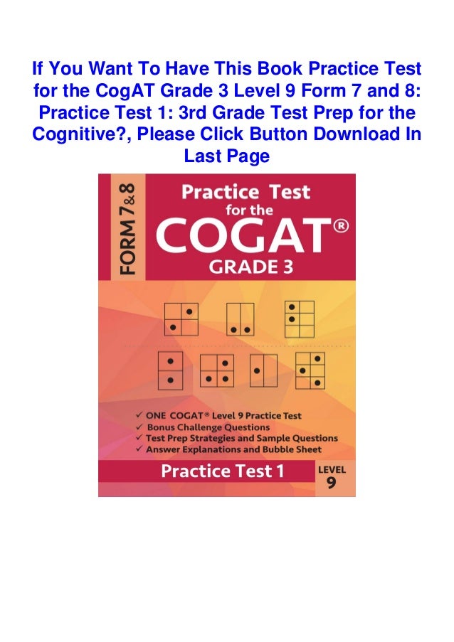 cogat practice test 1st grade