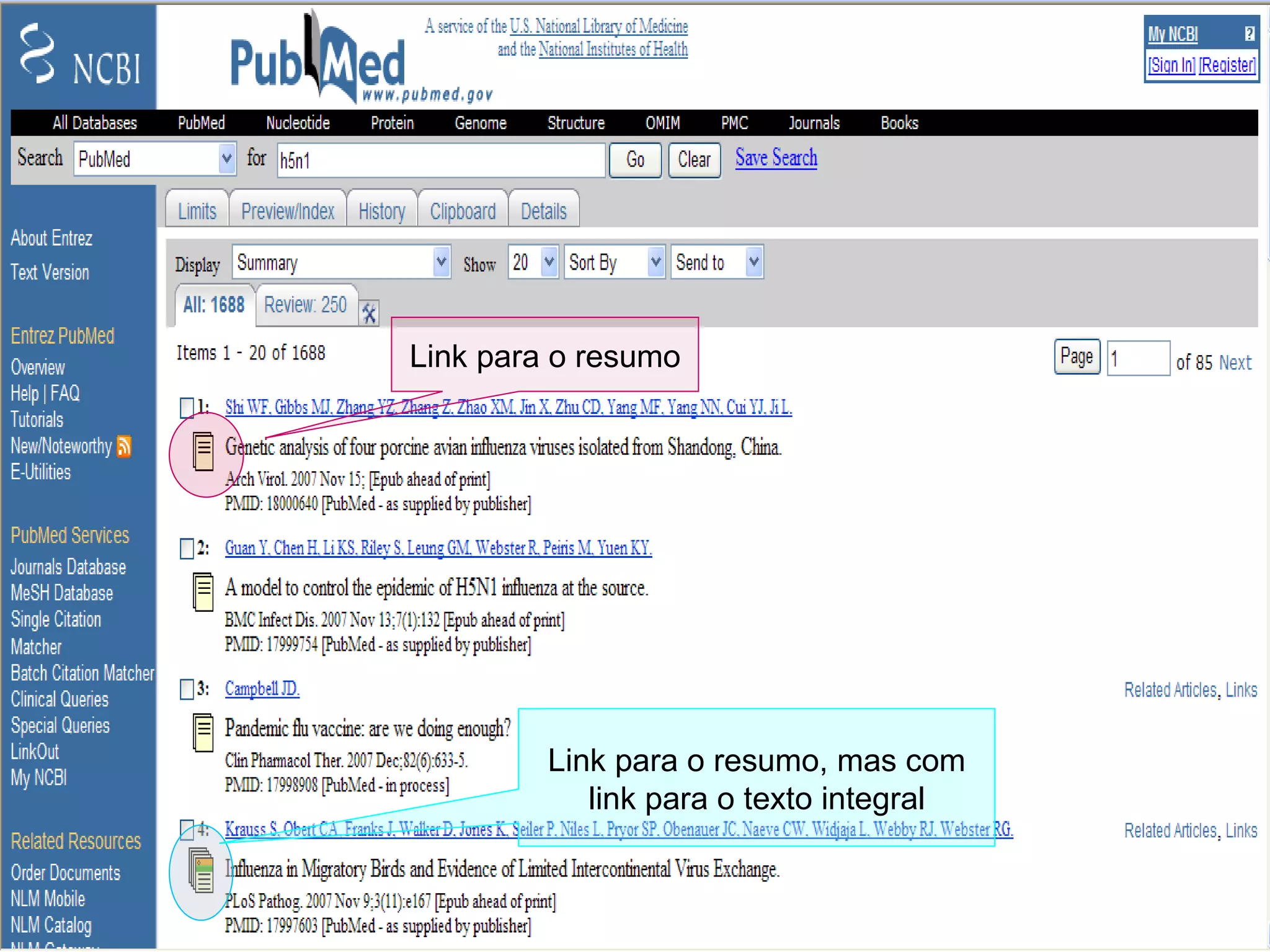 Selecção do campo de pesquisa Pesquisa livre Link para o resumo, mas com link para o texto integral Link para o resumo 