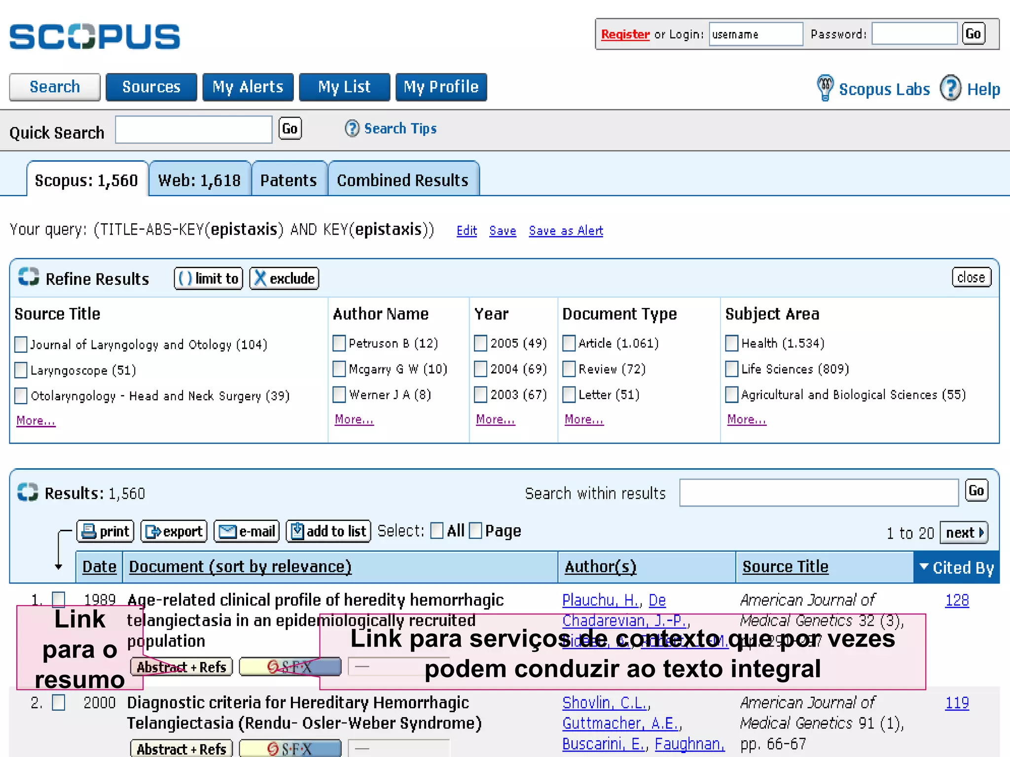 Link para o resumo Link para serviços de contexto que por vezes podem conduzir ao texto integral 
