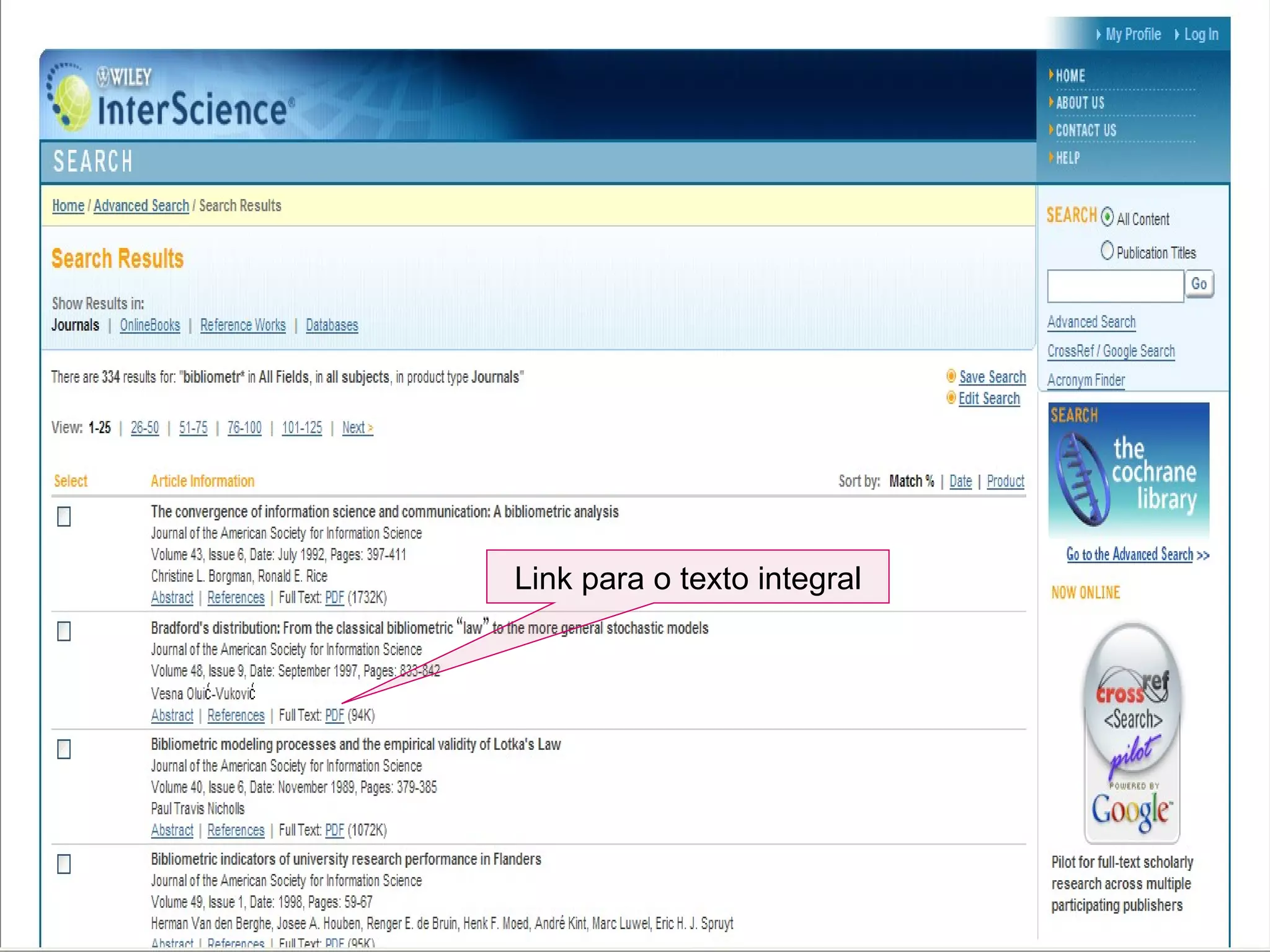 Campos de pesquisa Operadores booleanos Onde se quer pesquisar Link para o texto integral 