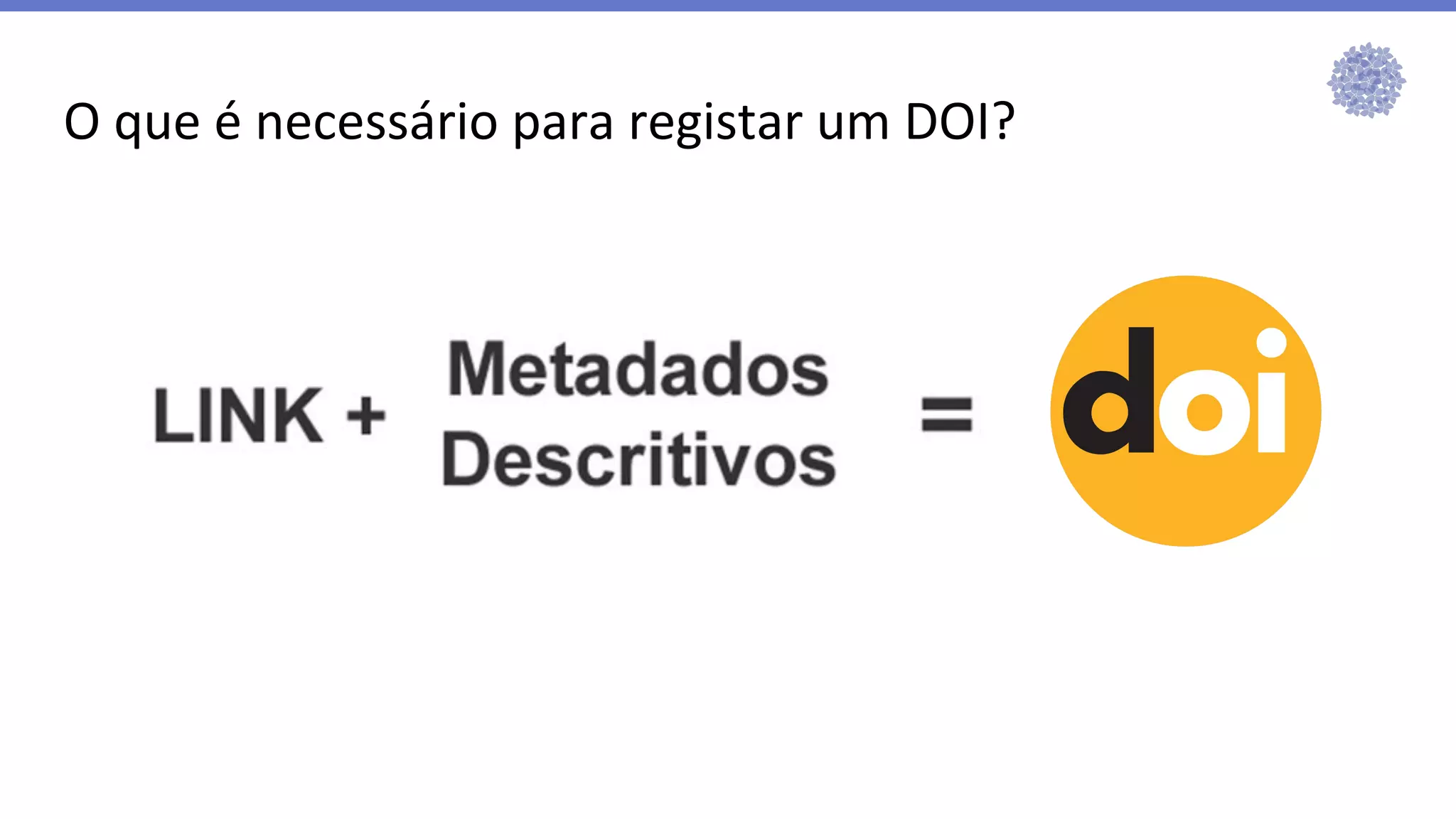 O que é necessário para registar um DOI?
 