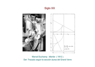 Siglo XX




         Marcel Duchamp : Mariée ( 1912 )
Der: Trazado según la sección áurea del Grand Verre
 