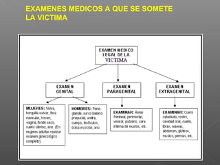 EXAMENES MEDICOS A QUE SE SOMETE
LA VICTIMA
 