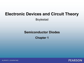 Semiconductor Diodes
Chapter 1
Boylestad
Electronic Devices and Circuit Theory
 
