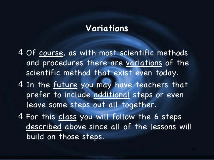 STEPS OF THE SCIENTIFIC METHOD