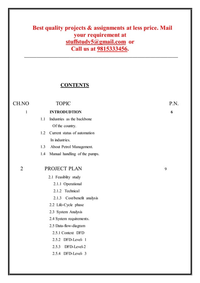 B tech project sample petrol pump management system project in