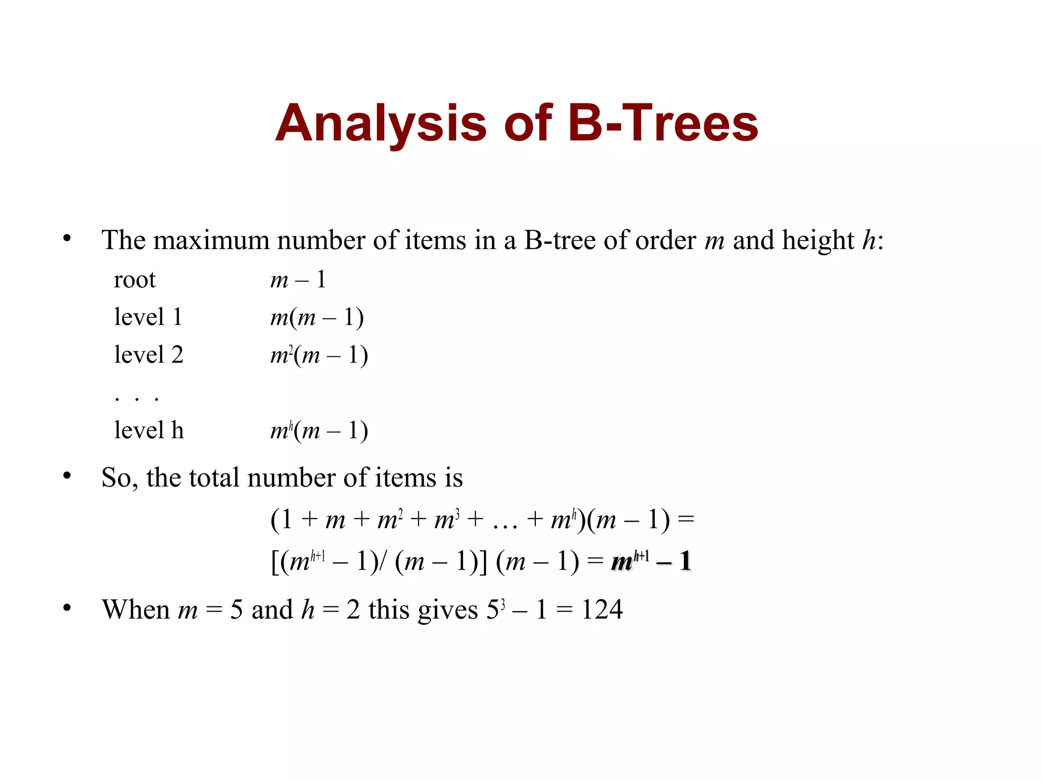 B trees in Data Structure | PPT