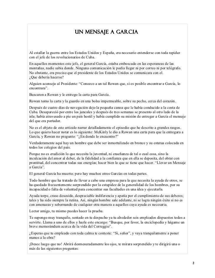 UN MENSAJE A GARCIA