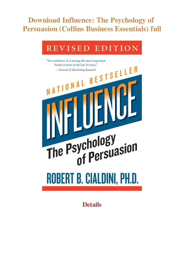 Download Influence The Psychology Of Persuasion Collins Business Ess