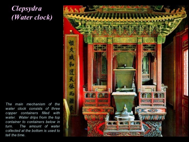 Clepsydra (Water clock) The main