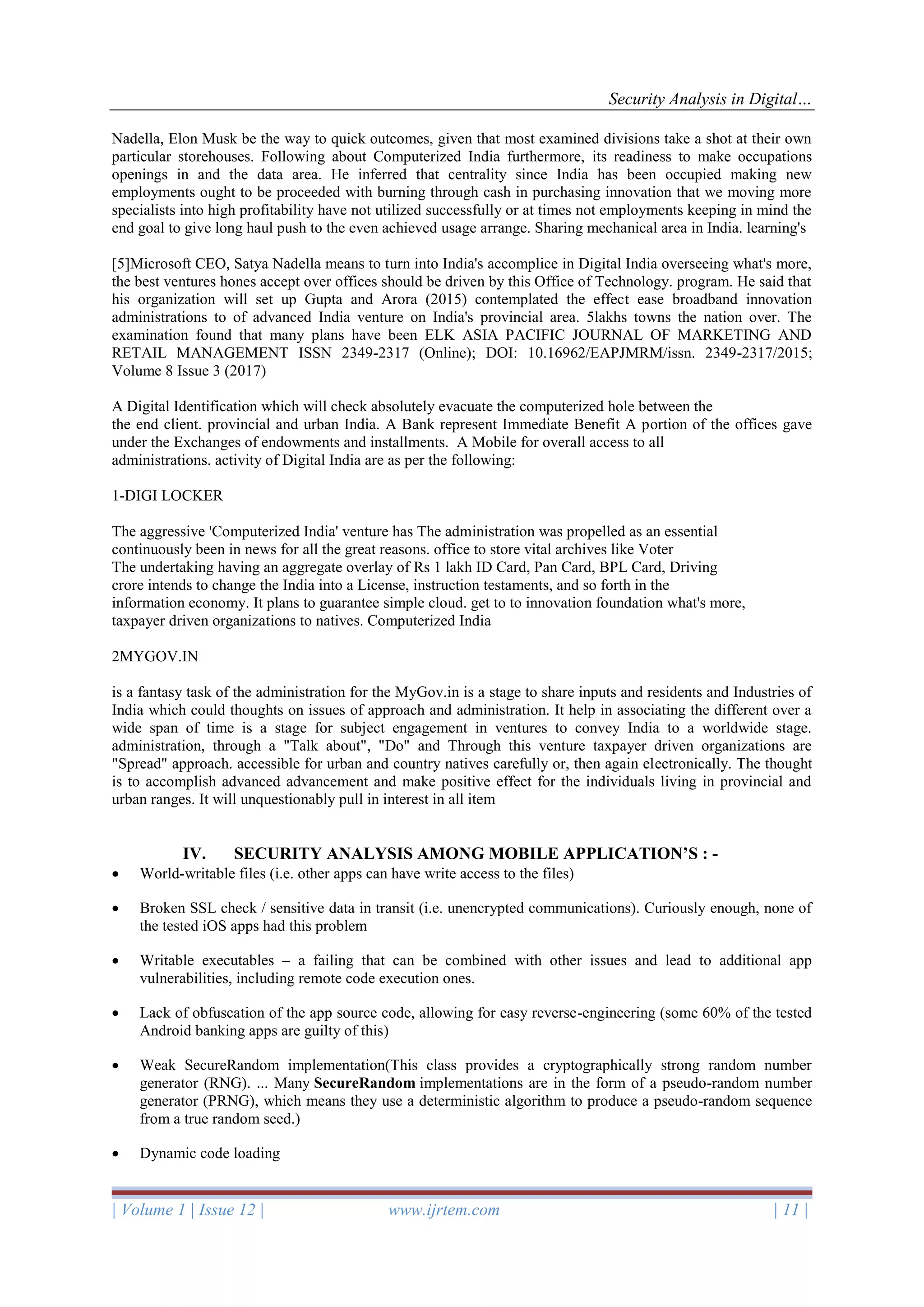 Security Analysis In Digital India Pdf Phone Services Home Utilities