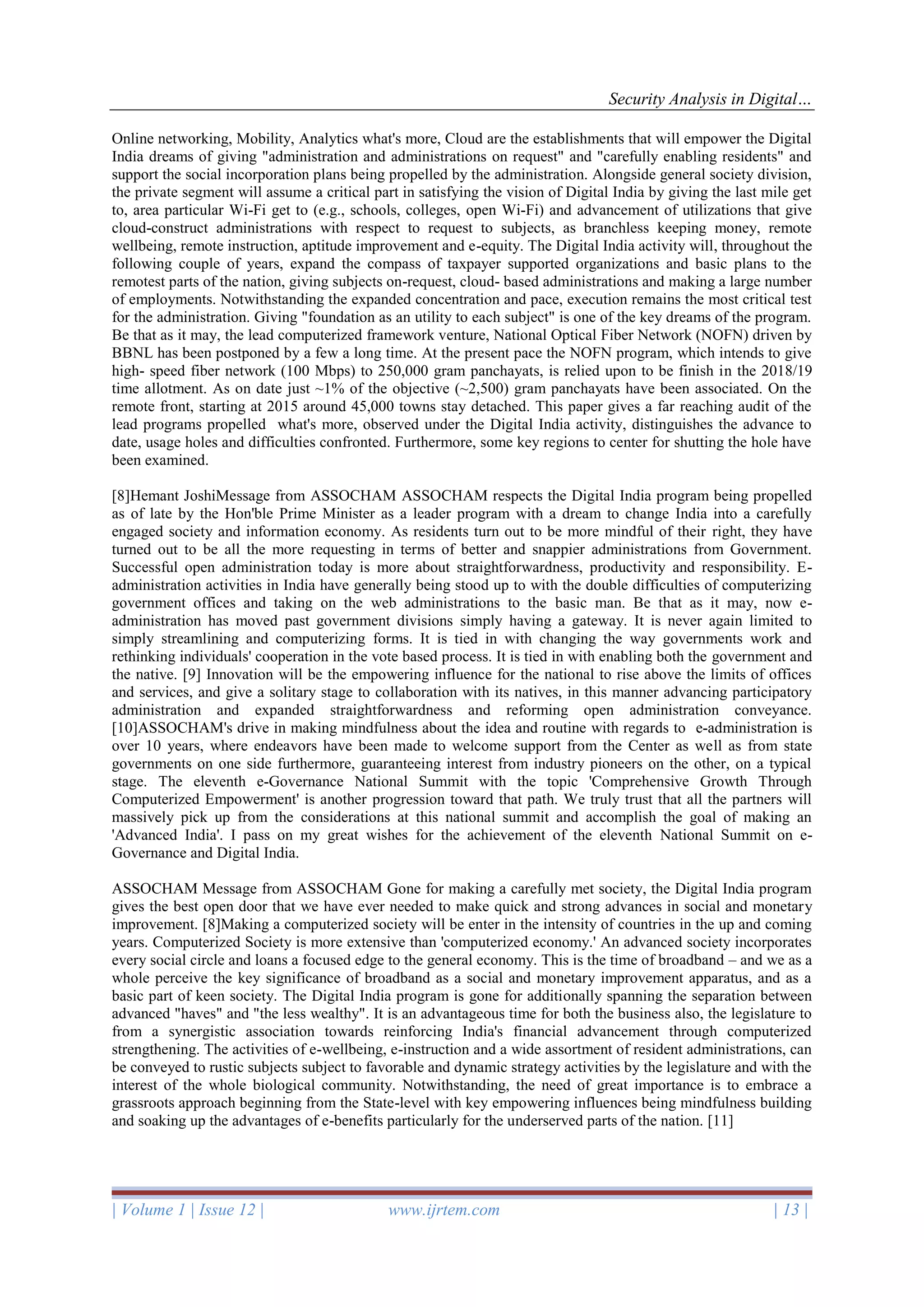 Security Analysis In Digital India Pdf Phone Services Home Utilities