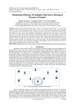 Maximizing Efficiency Of multiple–Path Source Routing in Presence of ...