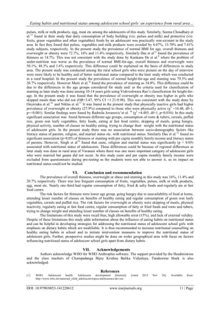 Eating habits and nutritional status among adolescent school girls: an ...