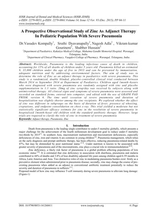 A Prospective Observational Study of Zinc As Adjunct Therapy In ...