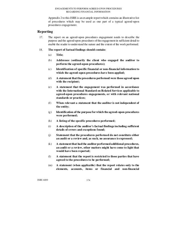 Agreed Upon Procedures Report Template