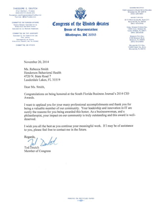 Letter from Congressman Ted Deutch