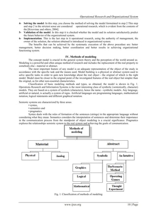 Operational Research and Organizational System | PDF