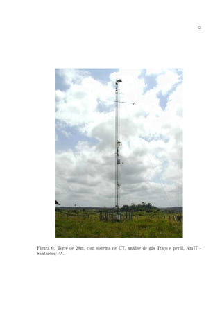 42
Figura 6: Torre de 28m, com sistema de CT, análise de gás Traço e perl, Km77 -
Santarém/PA.
 