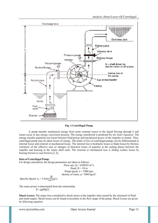 Analysis About Losses of Centrifugal Pump by Matlab | PDF
