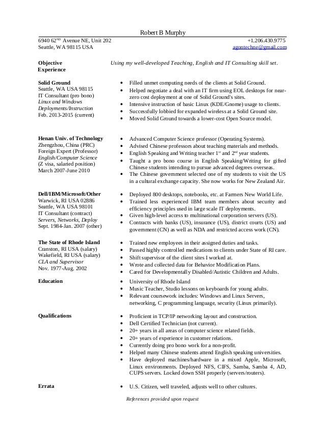 Robert Murphy Resume
