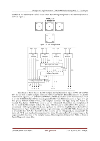 Design and Implementation of 8 Bit Multiplier Using M.G.D.I. Technique ...