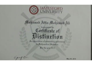 Jams ford certificate of distiniction