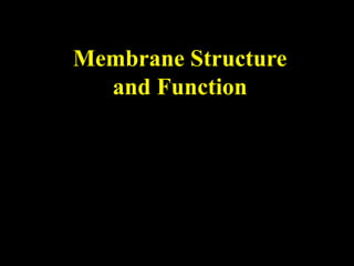 Membrane Structure
  and Function
 