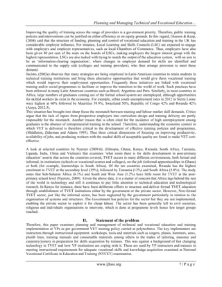 Planning and Managing Technical and Vocational Education in ...