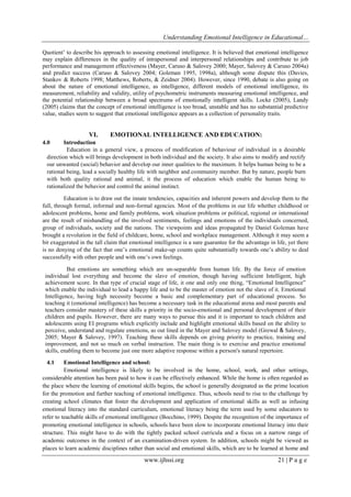 Understanding EmotionalIntelligence in Educational Context | PDF