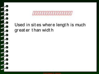 Prof Awad S. Hanna

Used in sit es where lengt h is much
great er t han widt h
 