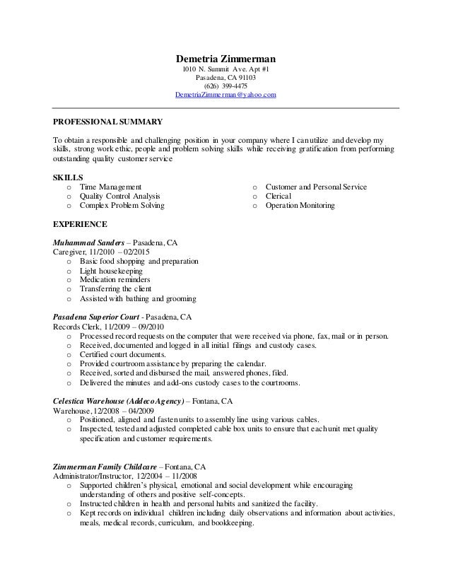 Resume services pasadena ca