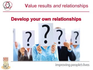 Value results and relationships
 