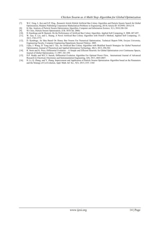 Chicken Swarm as a Multi Step Algorithm for Global Optimization | PDF