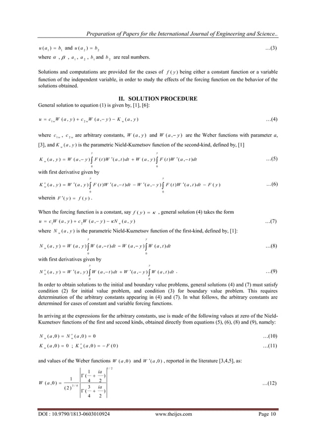 Initial and Boundary Value Problems Involving the Inhomogeneous Weber ...