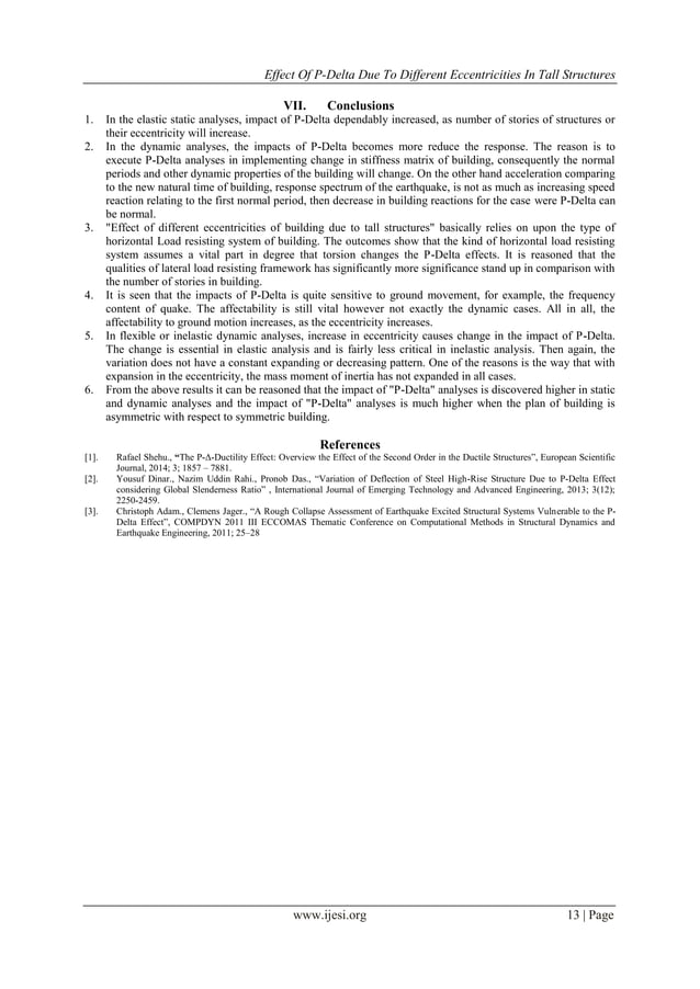 Effect of P-Delta Due To Different Eccentricities in Tall Structures | PDF