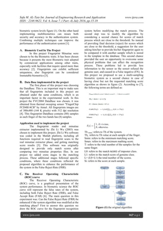 Improving the accuracy of fingerprinting system using multibiometric ...