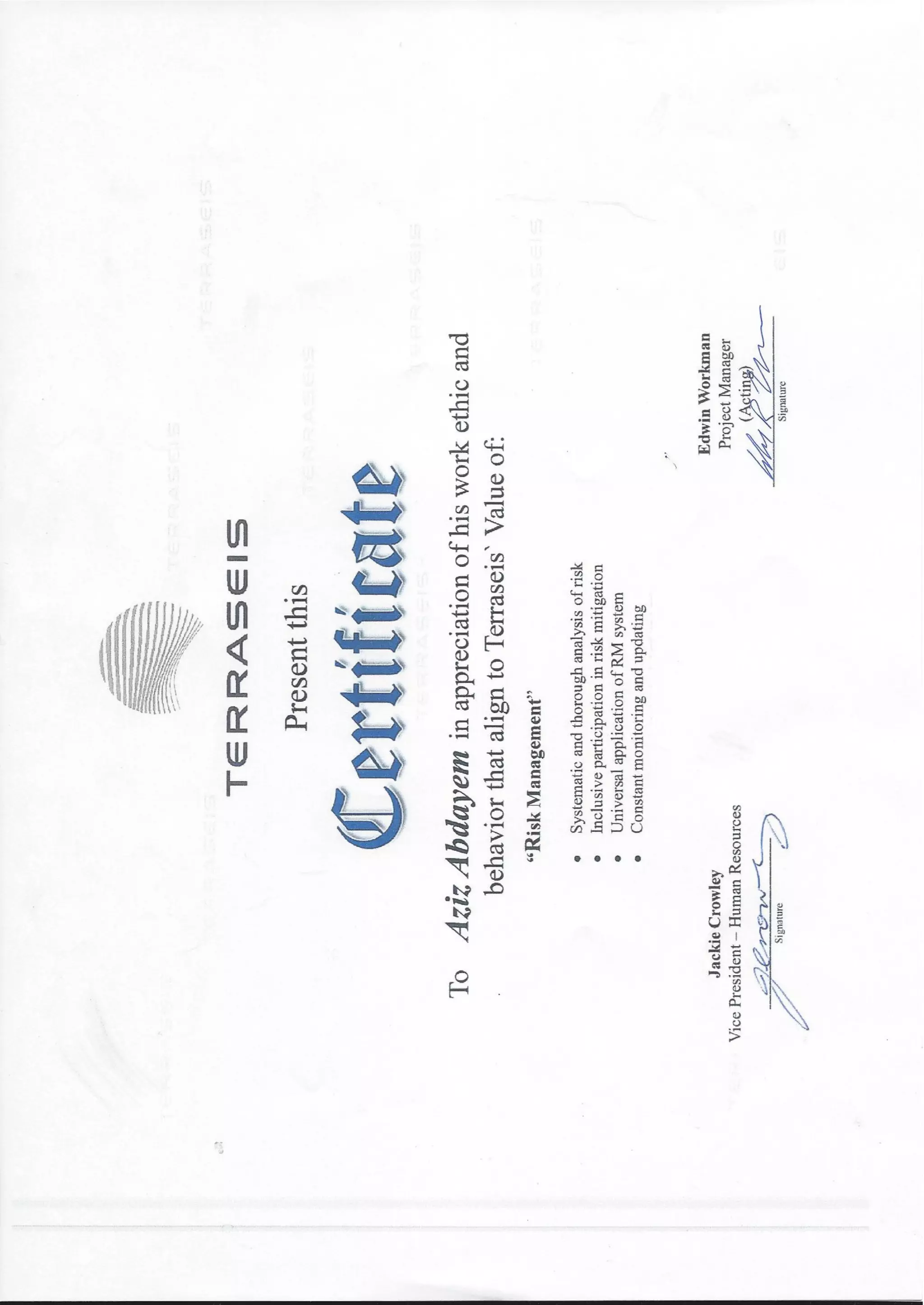aziz certificate | PDF