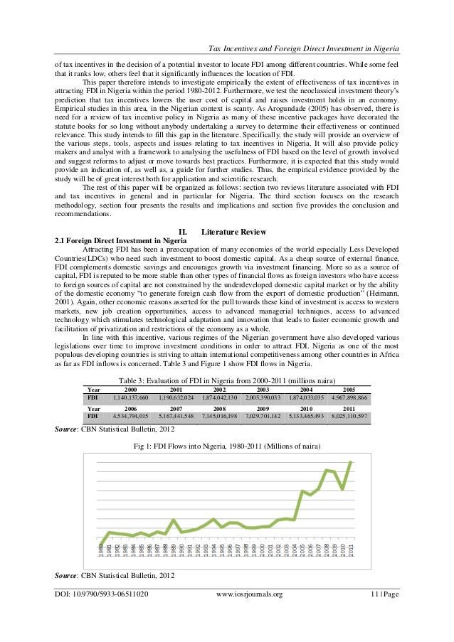 foreign direct investment in nigeria pdf