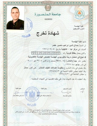 Universty certificate