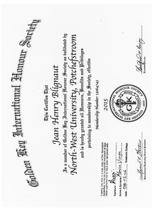 JHBLIGNAUT_Golden Key Certificate