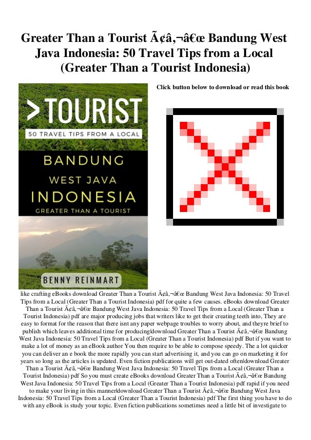 Pdf Greater Than A Tourist Aƒa A A A A A Aœ Bandung West Java Ind