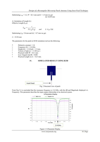 Design of a Rectangular Microstrip Patch Antenna Using Inset Feed ...