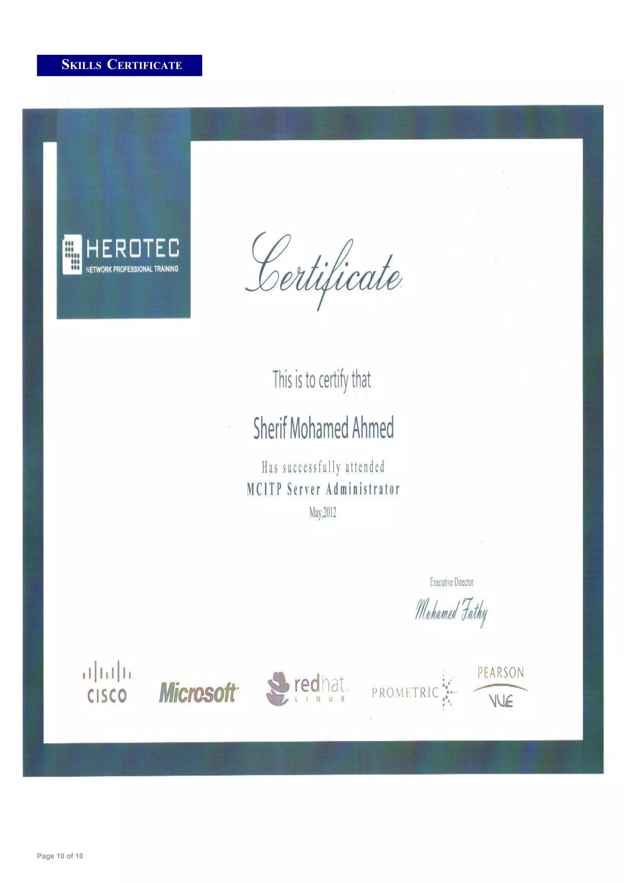 Page 10 of 10
SKILLS CERTIFICATE
... ....Network
 