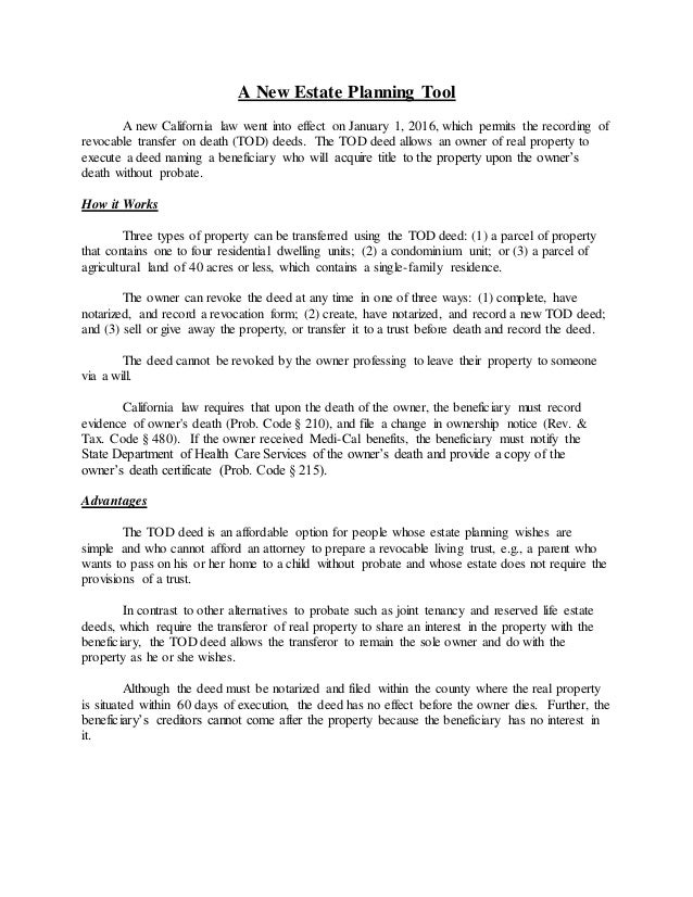 a new estate planning tool 1 638 jpg cb 1467397350 simple revocable transfer on death deed california form