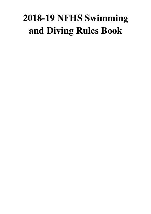 201819 NFHS Swimming and Diving Rules Book PDF NFHS