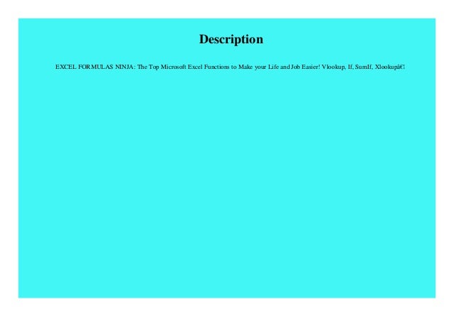 Pdf Download Excel Formulas Ninja The Top Microsoft Excel Function