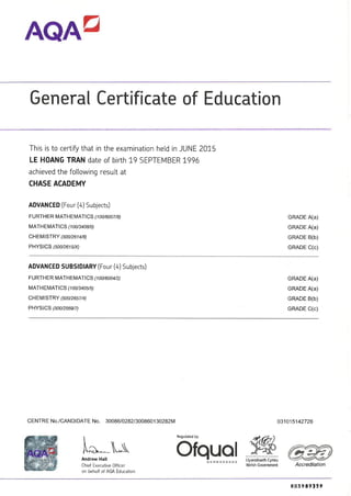 TranLeHoang UK high school Certificate 2015.PDF