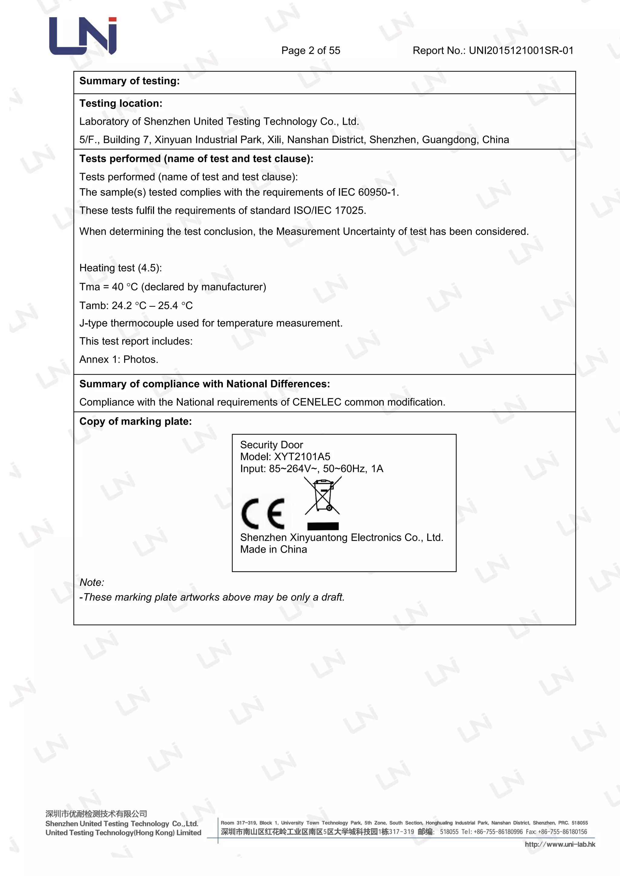IEC 60950-1 Test Report | PDF