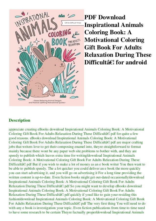 Download Pdf Download Inspirational Animals Coloring Book A Motivational Color